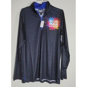 Blue Man Group Las Vegas Paint Splatter SZ Medium 1/4 Zip Sweatshirt Fleece NWT